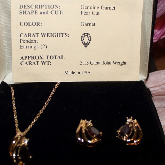 J.JILL Jewelry - NIB GENUINE GARNET NECKLACE & EARRINGS